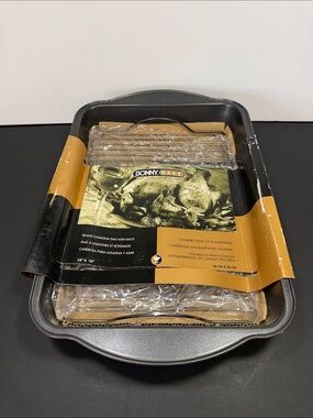 Black Nonstick Roast & Lasagna Pan with Rack